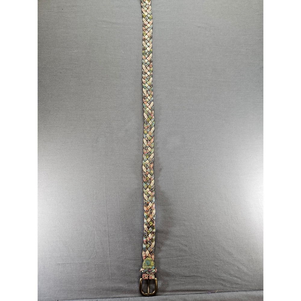 Fossil Woven Collage Multi Leather Braided Belt Floral Paisley BT3052998L Large